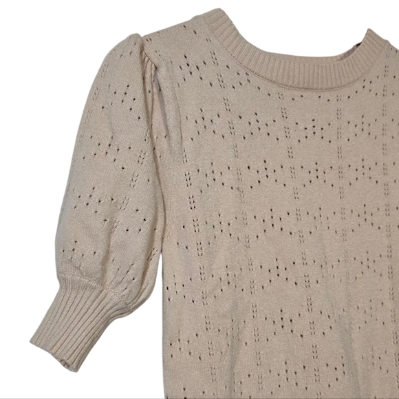 Cream Puff Short Sleeve Cottagecore Knit Sweater - Picture 5 of 8